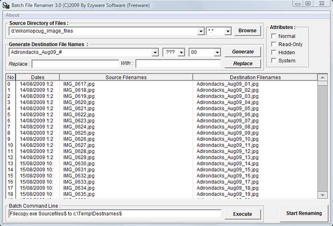 Generate Destination File Names